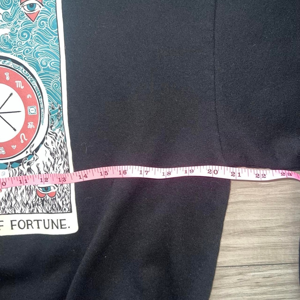 Ritual Dyes Wool of Fortune Graphic Sweatshirt Black Oversized Tarot Art - Picture 3 of 4